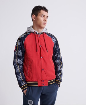 Superdry CNY Bomber Férfi Kabát Piros | BYXNZ4280